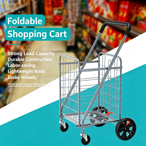 Chariot de courses robuste 340L avec panier métallique, grande capacité, roulettes pivotantes silencieuses, pour supermarché et usage commercial, kit professionnel - Product Image 3