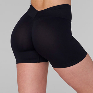 Pantalones cortos de Yoga de cintura alta para mujer de secado rápido personalizados Levantamiento de cadera Mujeres Gimnasio Fitness Booty Yoga Shorts Girl - Product Image 3