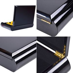 Riksa — boîte en bois de jehda saisons, personnalisée, vente en gros, forme fantaisie, laque noire, boîte de rangement en bois - Product Image 6