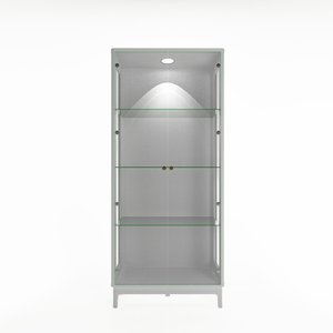 Vitrine moderne en bois blanc avec étagères pour salon - Product Image 2