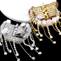 Perles à strass robustes Magic Book, perles à trou droit pour stylos à perles, breloques de téléphone DIY, porte-clés et accessoires
