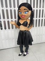 Costume de mascotte de danseuse sexy, femme super modèle, strip-teaseuse, danse flamboyante d'Africana