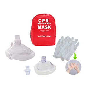Adult &amp; Infant CPR <strong>Mask</strong> Combo First Aid Kit with 2 Valves with 1 Pair of PVC <strong>Gloves</strong> - Product Image 1