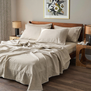 Vente en gros <span class=keywords><strong>de</strong></span> lin <span class=keywords><strong>de</strong></span> luxe européen 100% lin naturel doux confortable populaire avoine simple lin biologique <span class=keywords><strong>drap</strong></span> plat - Product Image 5