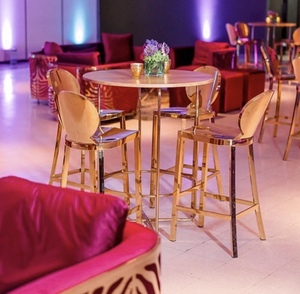 Tabourets de bar de mariage en métal <span class=keywords><strong>doré</strong></span> de luxe avec coussin de siège - Product Image 2