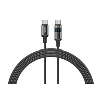 Câble USB C vers USB C Recci 100W avec affichage numérique, cordon de charge rapide tressé de type C de 1,5 m