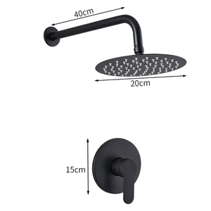 Ensemble de douche mural moderne doré en gros, avec sortie supérieure en acier inoxydable 304, optionnel 8-16 pouces, en laiton mural - Product Image 1