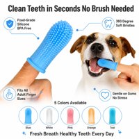 Brosse à dents pour animaux de compagnie en silicone de luxe, 360 degrés, poils doux, nettoyage des dents et massage des gencives pour chiens et chats, sans BPA, 5 couleurs, utilisation en salle de bain