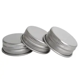 3212 silver brushed continuous thread cosmetic bottle tube aluminum metal screw top cap for PET plastic bottle