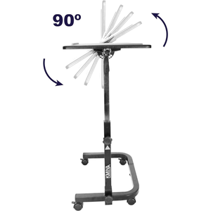 Bedside <b>Table</b> with Wheels, High Hospital <b>Side</b> <b>Table</b> <b>Black</b> KMINA K40065 - Product Image 6