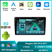 Autoradio multimédia Android pour Peugeot 308 T9 308S 2013 - 2017 Stereo Video Player GPS Navigation DSP 5G + 2.4G WiFi BT5.4