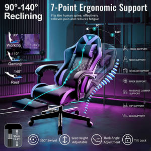 Échantillon gratuit de chaises de jeu à led de massage de marque privée <span class=keywords><strong>Recaro</strong></span> Amg, accoudoir à pieds en acier rose, chaises de jeu pour femmes - Product Image 6