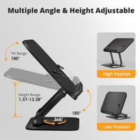 Support de livre pliable en bois Présentoir de maison en acier Support de livre de lecture de bureau avec bases rotatives à 360 °