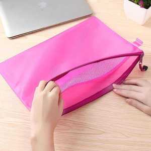 Vente en gros A3 A4 A5 Transparent givré étanche Classification dossier PVC fichier sac maille fermeture éclair sac école fichier sac - Product Image 5