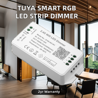 Tuya Smart Life Wifi Control regulable 16 millones de colores RGB LED Strip Dimmer Controller DC12-24V RF 2,4G Control remoto inalámbrico