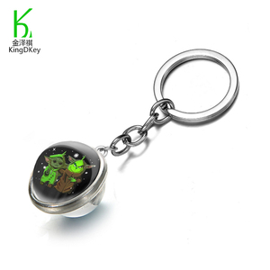 <span class=keywords><strong>Porte</strong></span>-clés en verre métallique en forme de boule de verre double face personnalisé Baby <span class=keywords><strong>Yoda</strong></span> - Product Image 3
