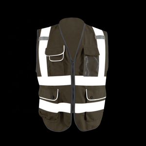 SMASYS حار بيع صديقة للبيئة عاكسة سلامة سترة سوداء مع جيوب - Product Image 4