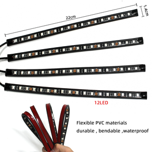 4pcs xe nội thất bầu không khí 18 đèn Led 5050 RGB SMD linh hoạt dải ánh sáng 12V + 24 phím âm nhạc điều khiển từ xa - Product Image 6