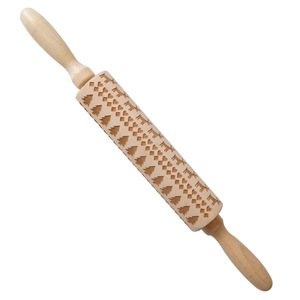 Rouleau à pâtisserie impression en <span class=keywords><strong>bois</strong></span> blanc de noël, bâton à cookies, artisanat, sculpture en <span class=keywords><strong>bois</strong></span>, broches à rouler en relief - Product Image 5