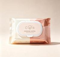 Lingettes intimes féminines OEM, pH équilibré, sans alcool, soin quotidien doux, lingettes humides pour femmes, 50 à 80 lingettes, couvercle refermable