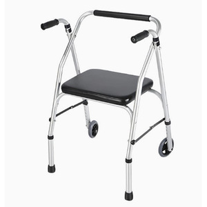 Déambulateur pliant multifonctionnel en alliage d'aluminium, réglable en hauteur, avec siège, aide à la marche portable pour personnes âgées - Product Image 4