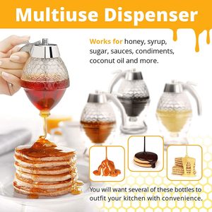 Very Popular Acrylic <strong>Honey</strong> <strong>Dispenser</strong> No Drip Glass With Stand <strong>Honey</strong> Jar - Product Image 5