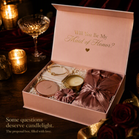 Caja de Propuesta para Damas de Honor, Venta al Por Mayor, Regalo de Boda, Caja Rígida Personalizada con Lámina Dorada Rosa, Cierre Magnético, Directo de Fábrica, MOQ 500