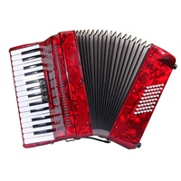 OEM High Quality Professional 30 Keys 48 Bass 3 Registers Red Blue Celluloid Wood Portable Piano Keyboard Accordion Chromatic
