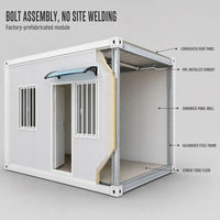 Maison conteneur modulaire démontable de 10 pieds, bureau préfabriqué en acier, unité de bureau portable