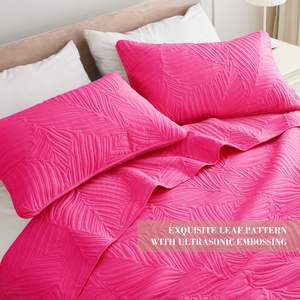 Queen Tamaño completo Patrón de hoja Rosa Colchas de microfibra suave Coverlets Edredones Juego de fundas de <span class=keywords><strong>cama</strong></span> para todas las estaciones - Product Image 3
