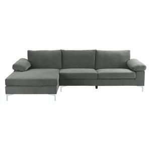Sofá Seccional de Terciopelo Azul Marino <span class=keywords><strong>en</strong></span> Forma de <span class=keywords><strong>L</strong></span> de 3 Plazas para Sala de Estar, Venta al por Mayor de Fábrica IDAO - Product Image 5