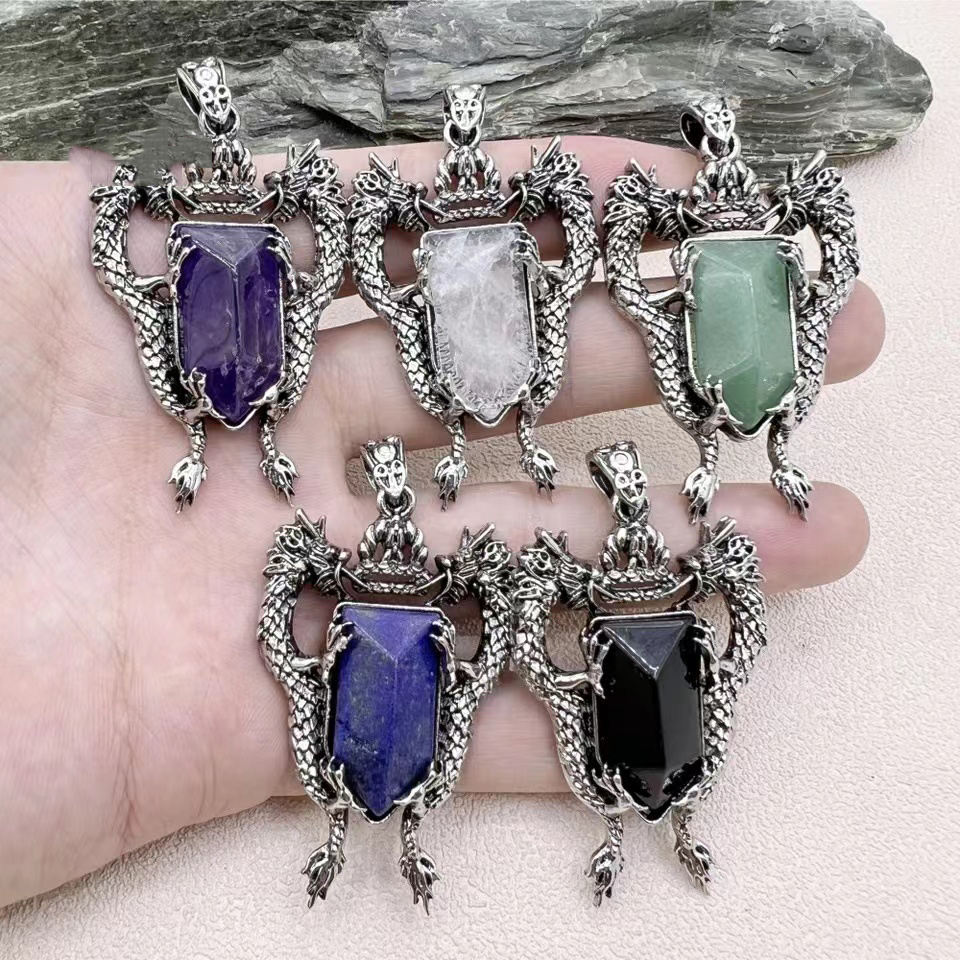 Wholesale Jewelry Accessories Shield Shape Double Dragon Charm