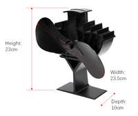 Ventilateur de poêle à bois Ecofan à double pales et 2 lames, grand débit d'air, alimenté par la chaleur, pour une circulation rapide de l'air chaud