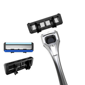 Afeitadora personalizada <span class=keywords><strong>para</strong></span> hombres Maquinilla de afeitar desechable en seco o húmedo con acero inoxidable azul en Shanghai <span class=keywords><strong>Amazon</strong></span> Exclusive - Product Image 6