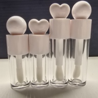 Gloss à lèvres et rouge à lèvres en tubes cosmétiques en plastique de 6 ml, couleurs blanc, rose, rouge, noir, violet, avec motif cœur, personnalisation possible