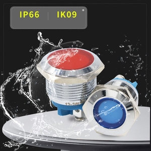 Luz indicadora LED metálica de alta luminosidad 6mm 8mm 12mm 16mm 19mm 22mm Lámpara de señal piloto AC DC 3V 5V 12V 24V 220V - Product Image 3