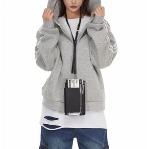 Sudadera con capucha de felpa de 5 rayas estilo vintage casual al por mayor para hombre y mujer, diseño de nicho, chaqueta con capucha - Product Image 1