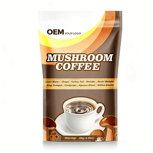 Café aux champignons biologique en marque blanche OEM, enrichi en adaptogènes et probiotiques, avec complexe de Crinière de lion, Chaga, Reishi et Cordyceps - Product Image 1