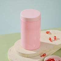 Offre Spéciale – Pot Rond en Plastique PET Finition Pastel, 68 mm de Largeur, 400 ml, avec Couvercle à Vis, Idéal pour l'Emballage de Comprimés, Bonbons Gélifiés et Snacks en Vente au Détail
