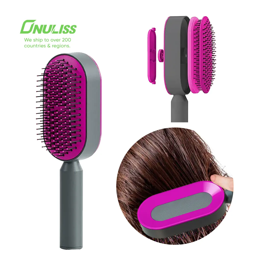 3D đệm không khí Massager ướt tóc bàn chải một chìa khóa tự làm sạch tóc bàn chải da đầu massage chất lượng cao tóc ép tóc bàn chải Lược