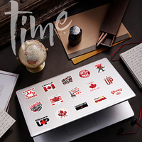54 autocollants promotionnels en PVC écologique, imperméables, imprimés découpés au laser, avec logo feuille d'érable du Canada, finition mate