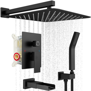 Maßgefertigtes ORB Ölbronze Unterputz-Duscharmatur-Set Quadratischer Regenduschkopf für Wandmontierte Badezimmer-Duschsysteme - Product Image 2