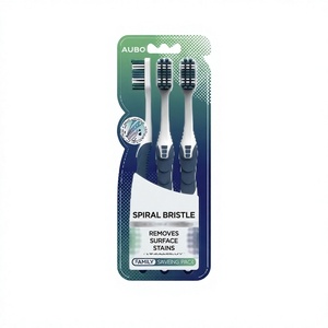 Lot de 3 brosses à dents légères à poils rigides en nylon et manche en plastique pour un nettoyage en profondeur, idéales pour adultes à usage domestique - Product Image 1