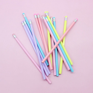 Bút Chì Bán Buôn Macaron Tam Giác Que Sáng Lime Gỗ Với Cao Su Tip Phác Thảo Vẽ Bút Học Tập Văn Phòng Phẩm Hb Bút Chì - Product Image 4