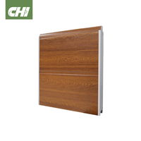 Porte de garage en acier chêne clair, panneau style européen classique, cassette, protection anti-doigts, isolée, vente en gros OEM