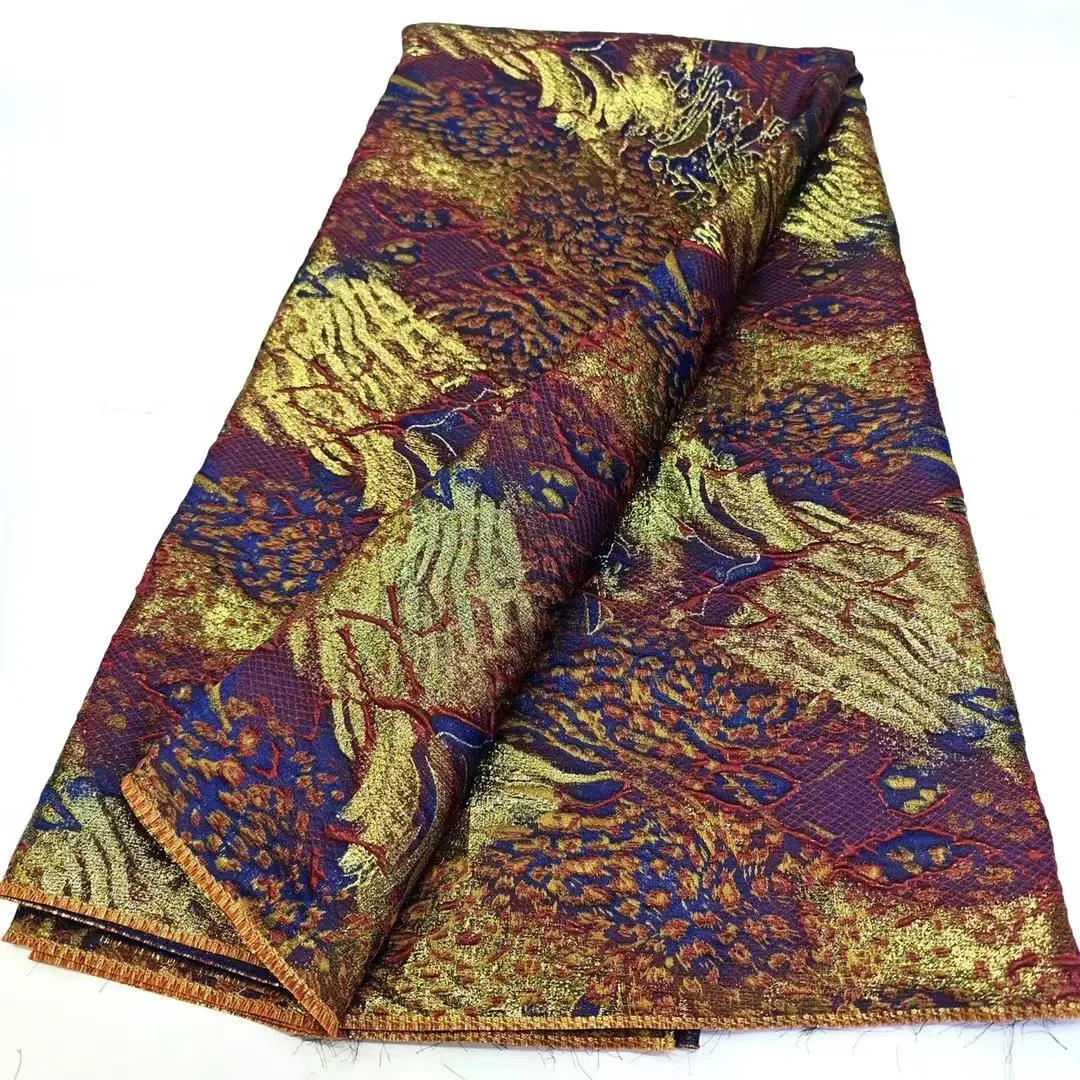 Harga grosir desain baru kain sutra jacquard brokat LT21709