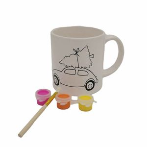 DIY马克杯绘画套装，带刷子和材料创意陶瓷杯工艺套装儿童教育艺术玩具 - Product Image 6
