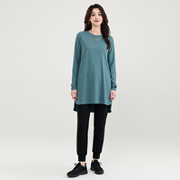 Lignes Modest Active Wear Haut de sport pour femme léger à col montant et manches longues, modèle essentiel et modeste