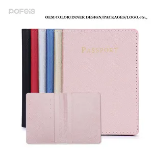 Bling Passport Lange Reise kupplung Brieftasche Rfid Visa Card Set Kits Split Leder Pass hülle Dokumenten halter Logo