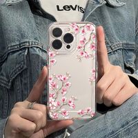 Étui de téléphone magnifique à motif de fleurs de cerisier roses, coque intégrale avec découpes précises pour iPhone 17 Pro Max, 16, 15, 14, 13, XS